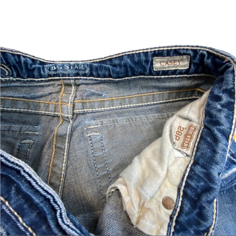 Big Star Casey boot cut jeans 28 regular Gold Thread Flap pockets 30x29 USA - Picture 7 of 13